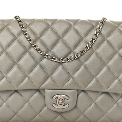 Chanel Lambskin Quilted Clutch With Chain Flap Grey 7 of 13