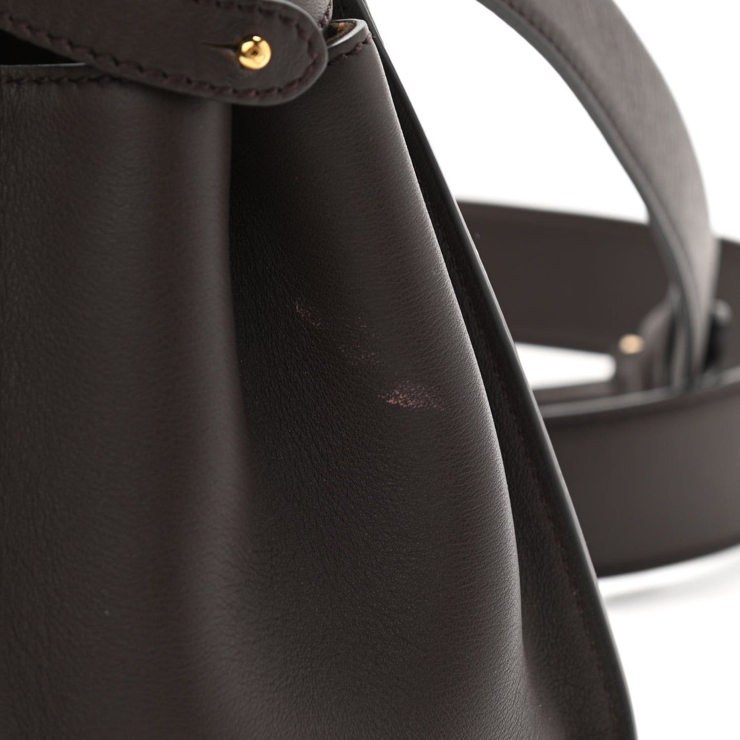 Vitello Seta Suede FF Mini Peekaboo Iconic Satchel Chocolate Sigaro Marrone