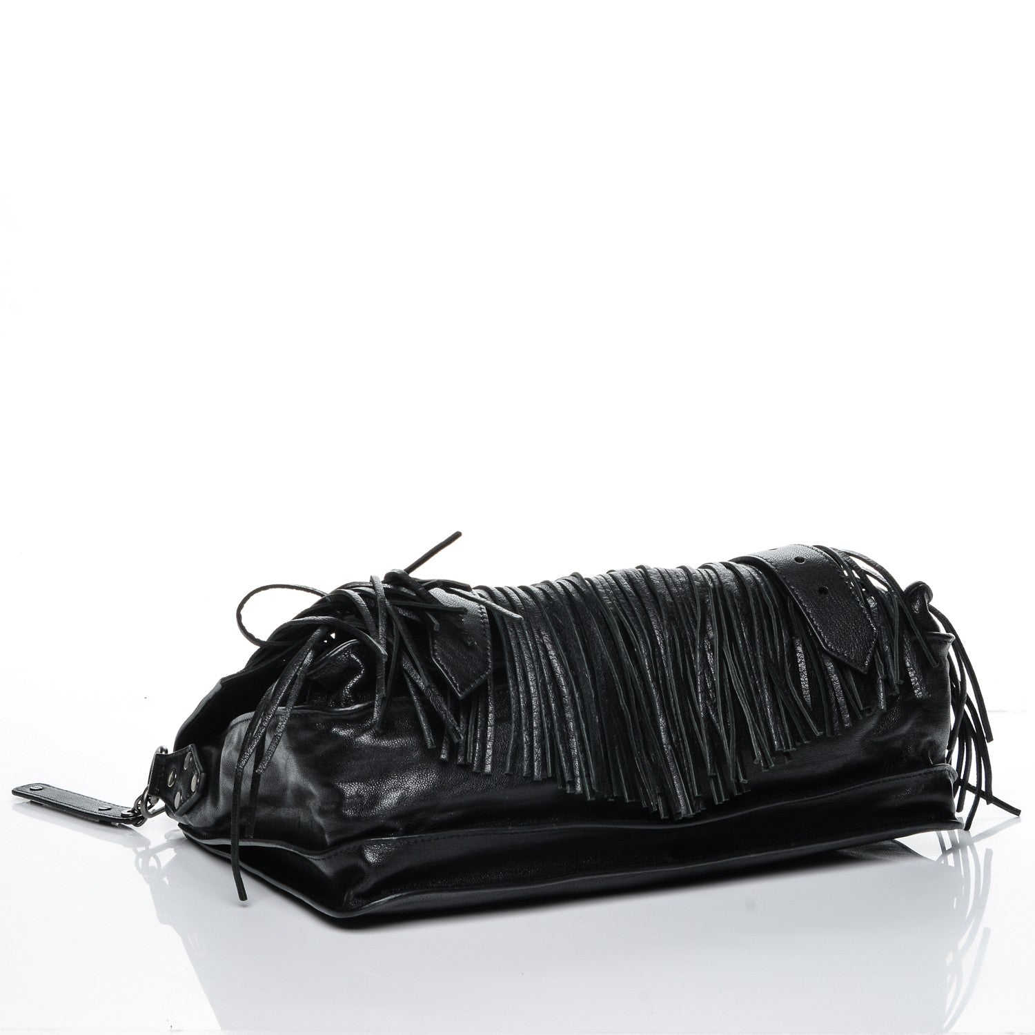Proenza Schouler Lambskin Fringe Medium PS1 Satchel Black 4 of 7