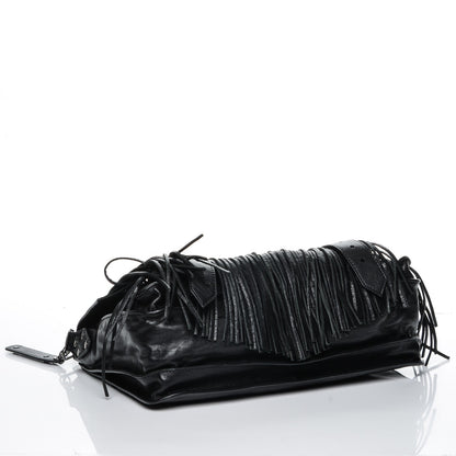 Proenza Schouler Lambskin Fringe Medium PS1 Satchel Black 4 of 7