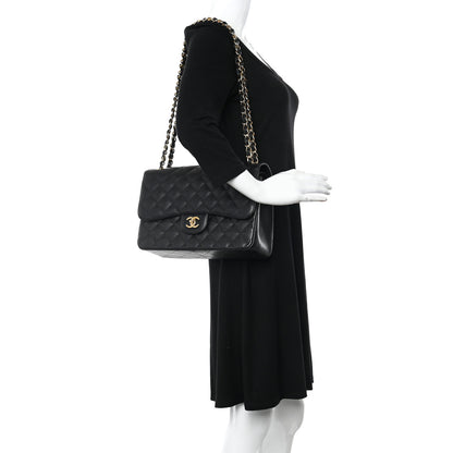Chanel Caviar Quilted Jumbo Double Flap Black 2 of 10