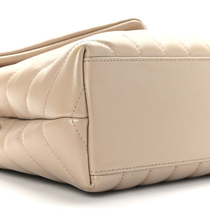 Saint Laurent Calfskin Y Quilted Monogram Small Loulou Chain Satchel Dark Beige 7 of 8