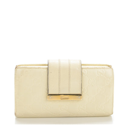 Gucci Guccissima Web Metal Bar Continental Wallet Off White 1 of 7