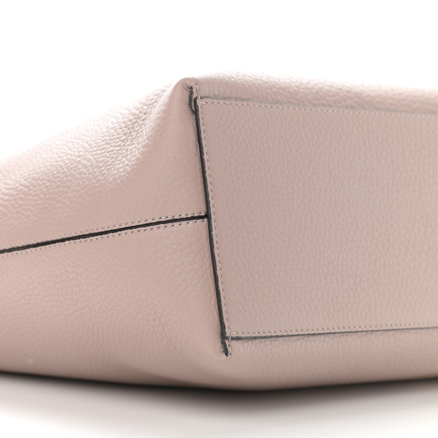 Grained Calfskin Rockstud Shoulder Tote Poudre