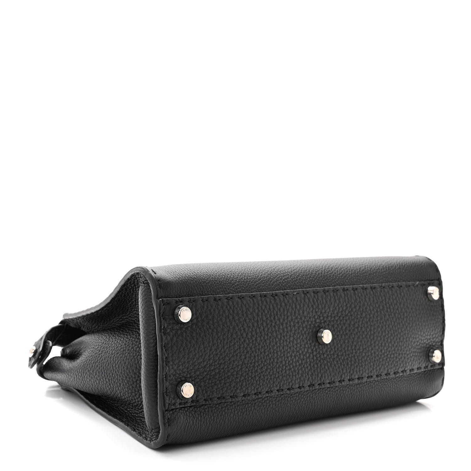 Fendi Cuoio Romano Selleria Bi-Color Medium Peekaboo Iconic Satchel Black Mou 4 of 12
