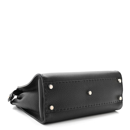 Fendi Cuoio Romano Selleria Bi-Color Medium Peekaboo Iconic Satchel Black Mou 4 of 12