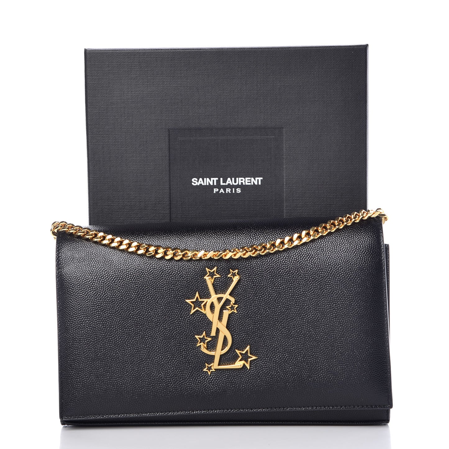Grain De Poudre Star Studded Monogram Wallet on Chain Black