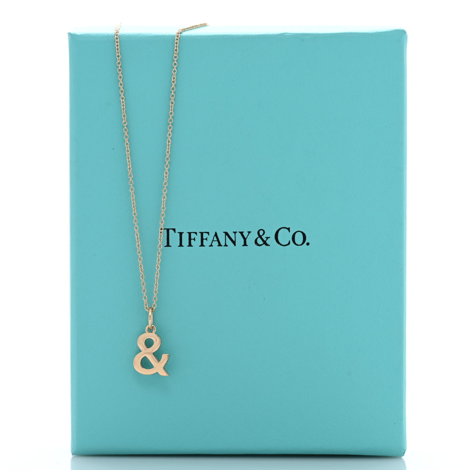 Tiffany 18K Rose Gold Ampersand Pendant Necklace 5 of 5