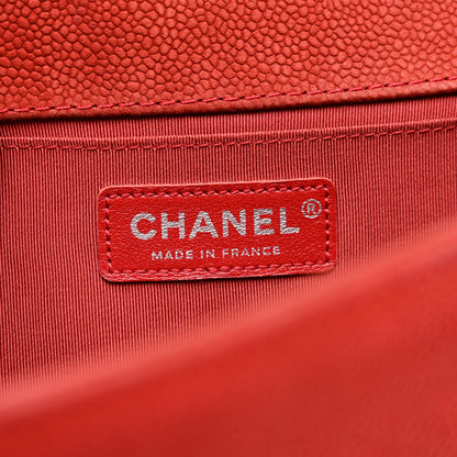 Chanel Iridescent Caviar Quilted Medium Boy Flap Red 6 of 13