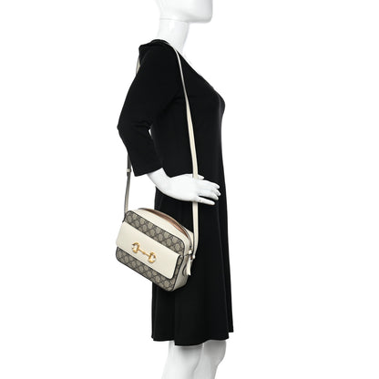 Gucci GG Supreme Monogram Small Horsebit 1955 Shoulder Bag Beige Mystic White 2 of 10