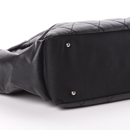 Chanel Coated Canvas Quilted Large Paris Biarritz Tote Black 8 of 10