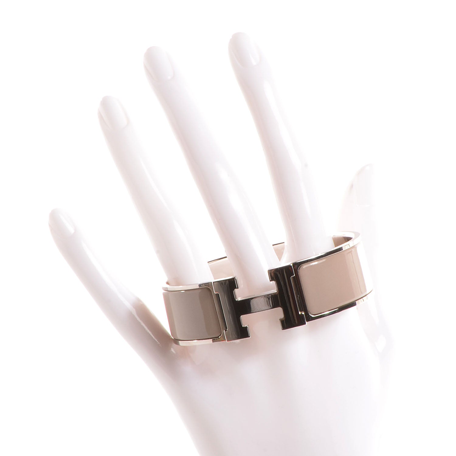 Hermes Enamel Clic Clac H Bracelet Wide GM Marron Glace 2 of 6