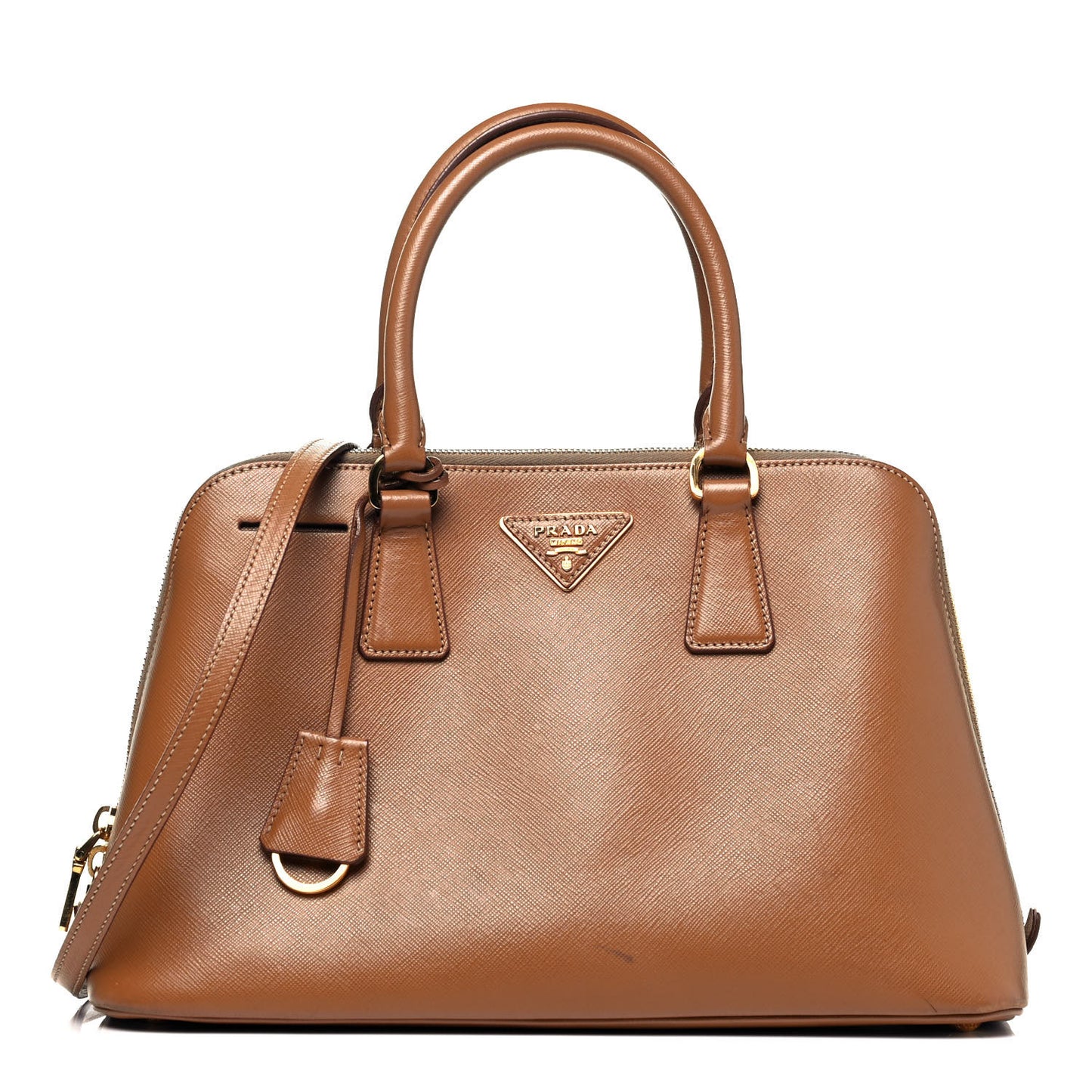Saffiano Lux Medium Promenade Tote Caramel