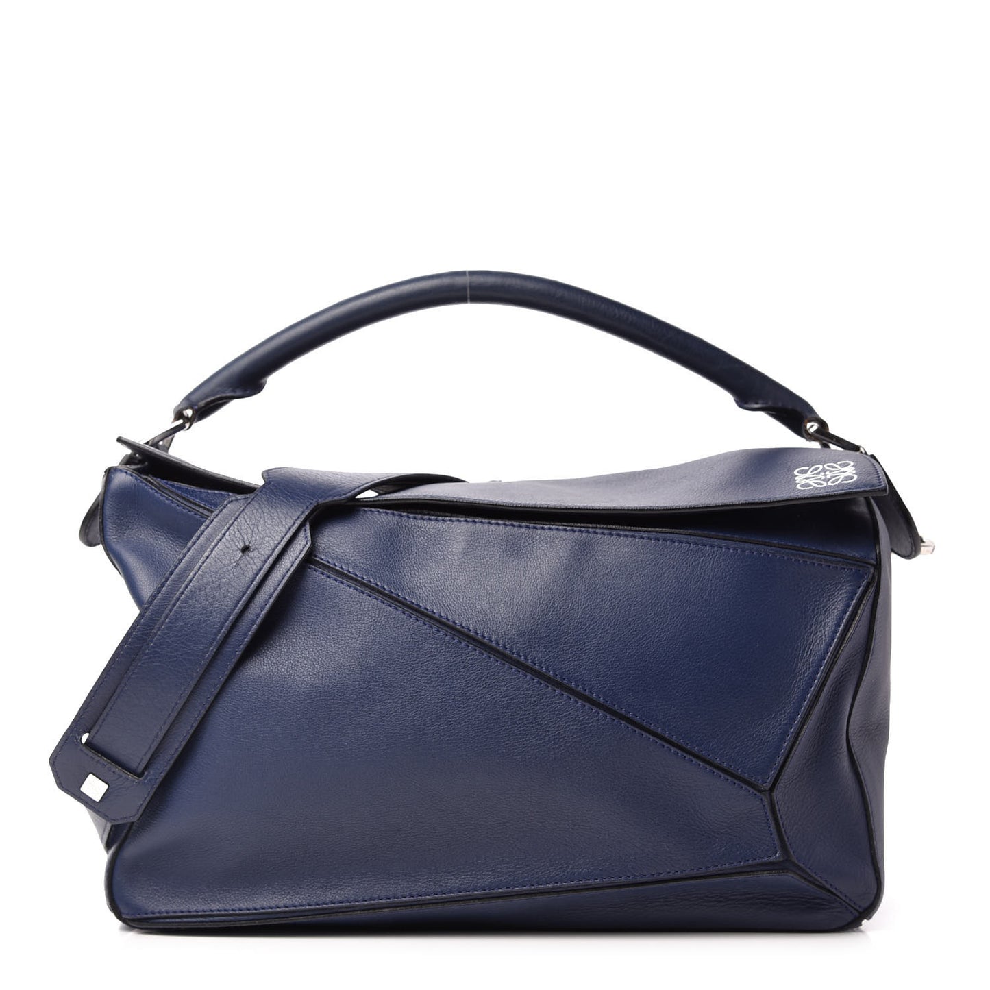 Calfskin Large Puzzle Bag Deep Blue