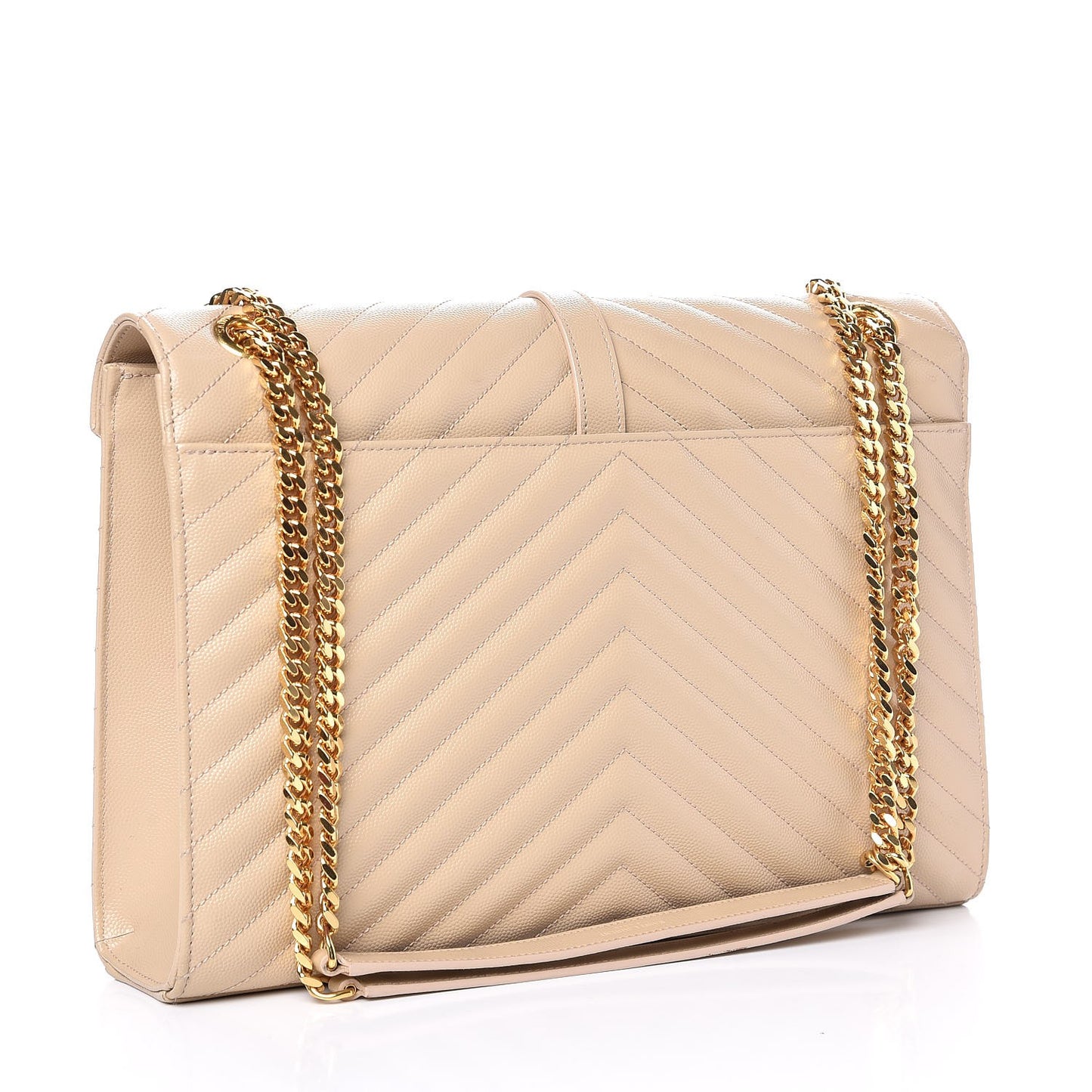 Grain De Poudre Matelasse Chevron Large Monogram Satchel Nude Powder