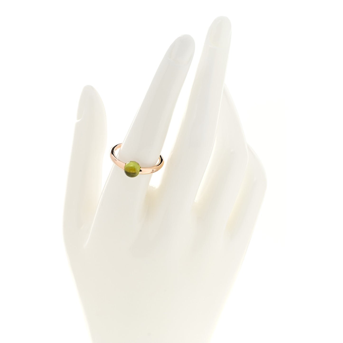 18K Rose Gold Peridot M'Ama Non M'Ama Ring 55 7.25