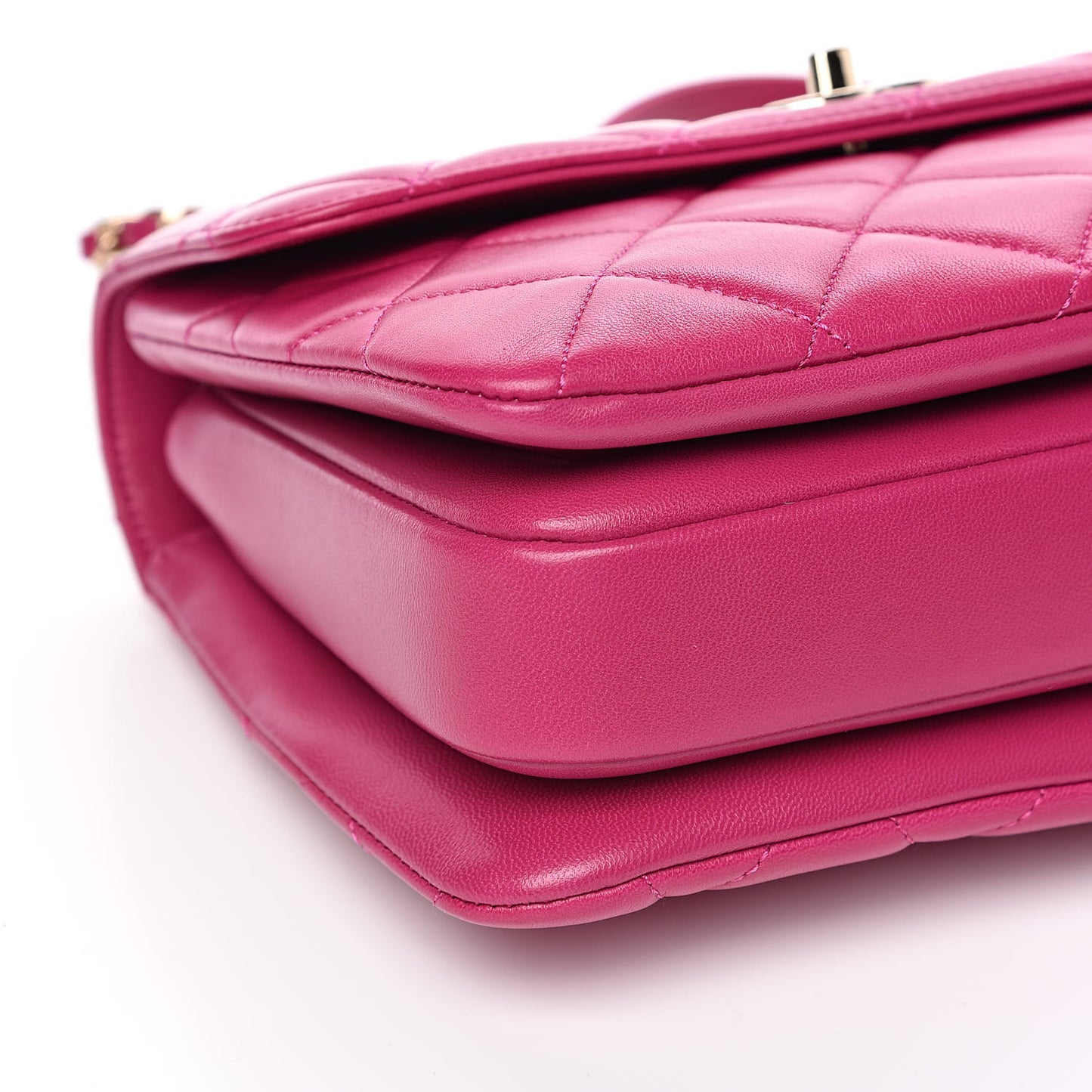 Lambskin Quilted Small Trendy CC Flap Dual Handle Bag Pink
