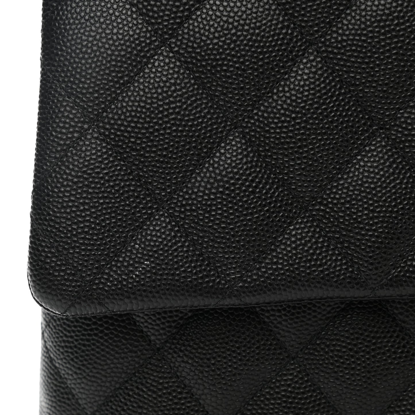 Caviar Quilted Flap Clutch Black