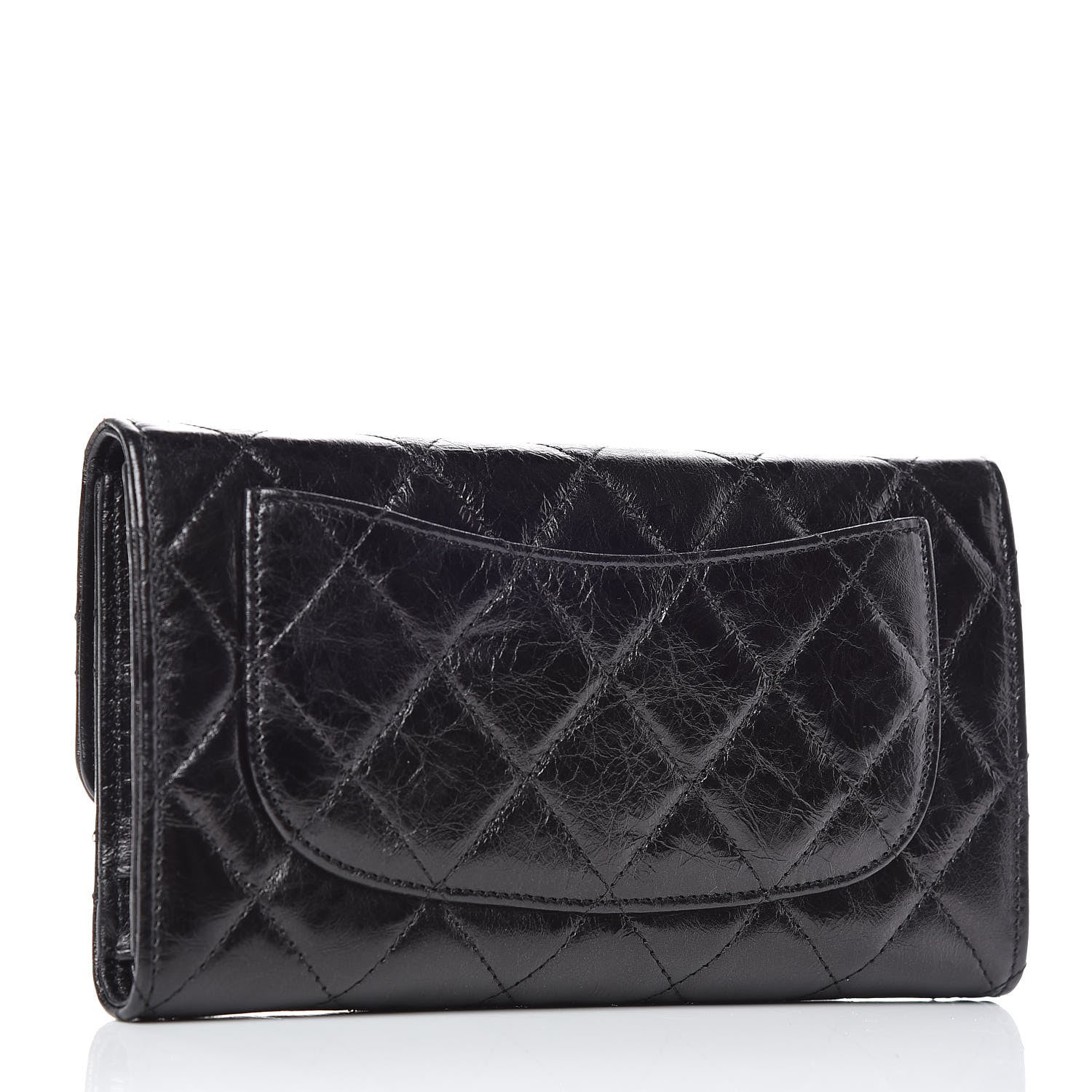 Chanel Glazed Calfskin Quilted Reissue Long Flap Wallet So Black 3 of 10