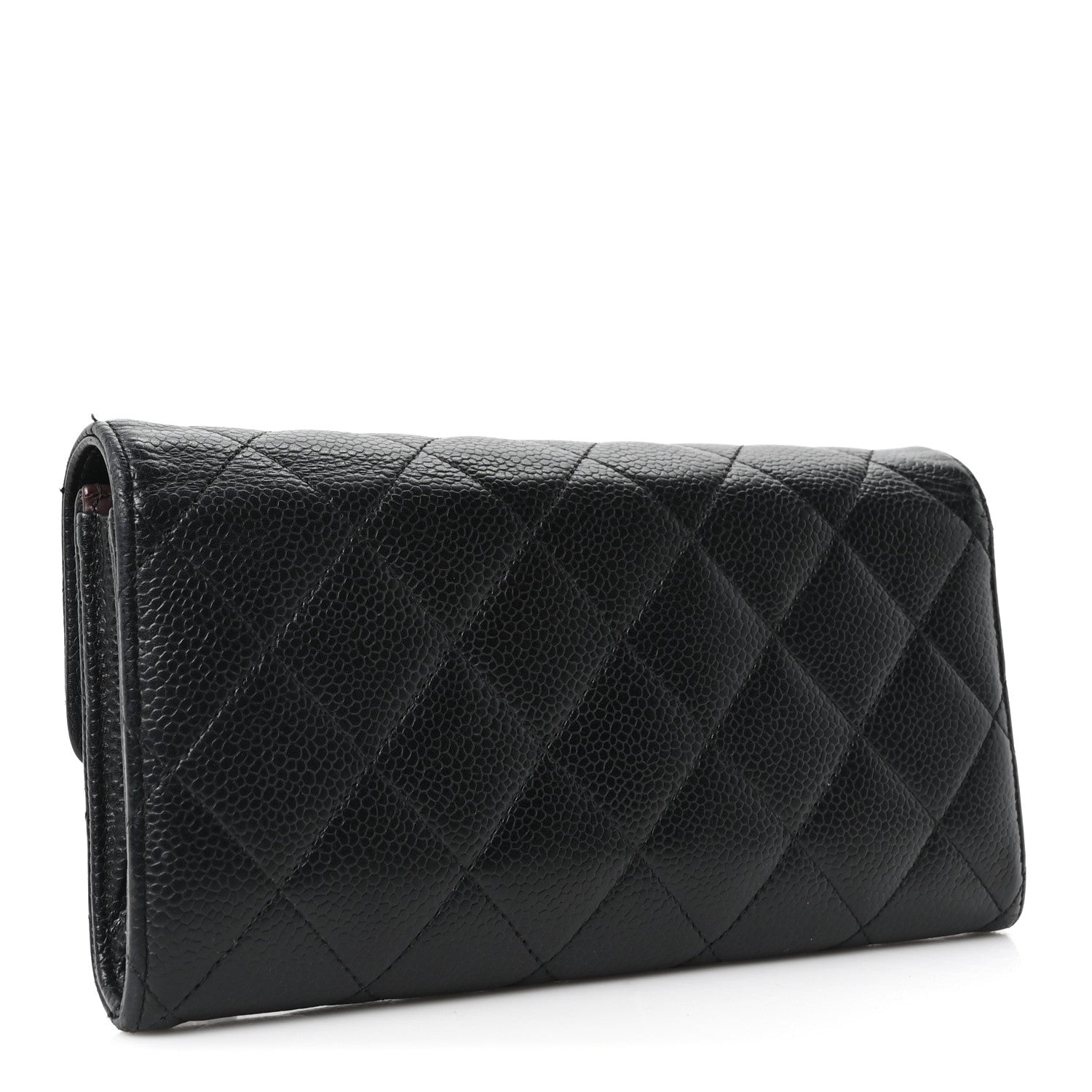 Chanel Caviar Quilted Large Gusset Flap Wallet Black 3 of 10