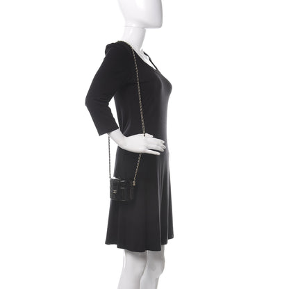 Chanel Patent Quilted Round Small Vanity With Chain Black 2 of 12