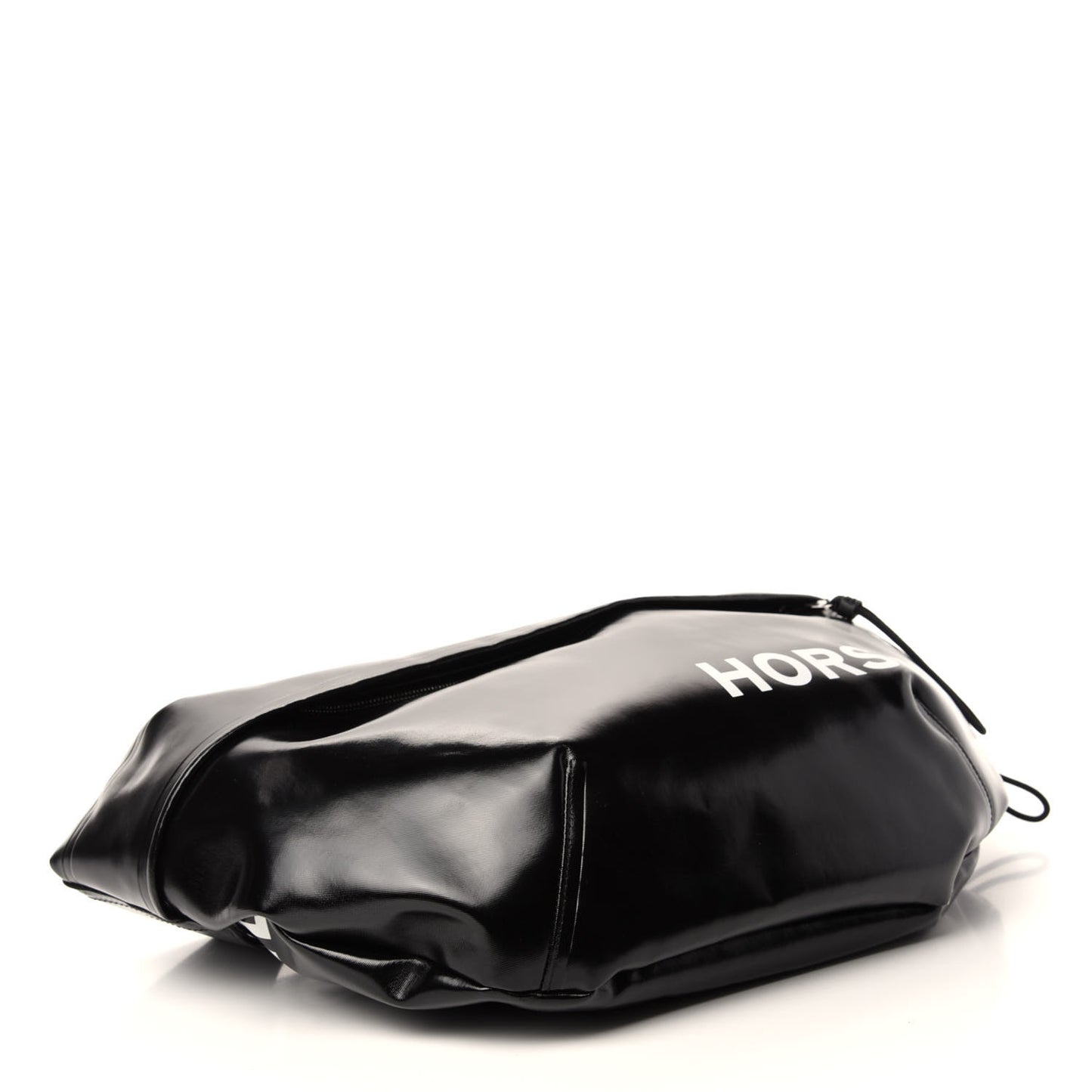 Coated Canvas Horseferry Print Extra Large Bum Bag Black