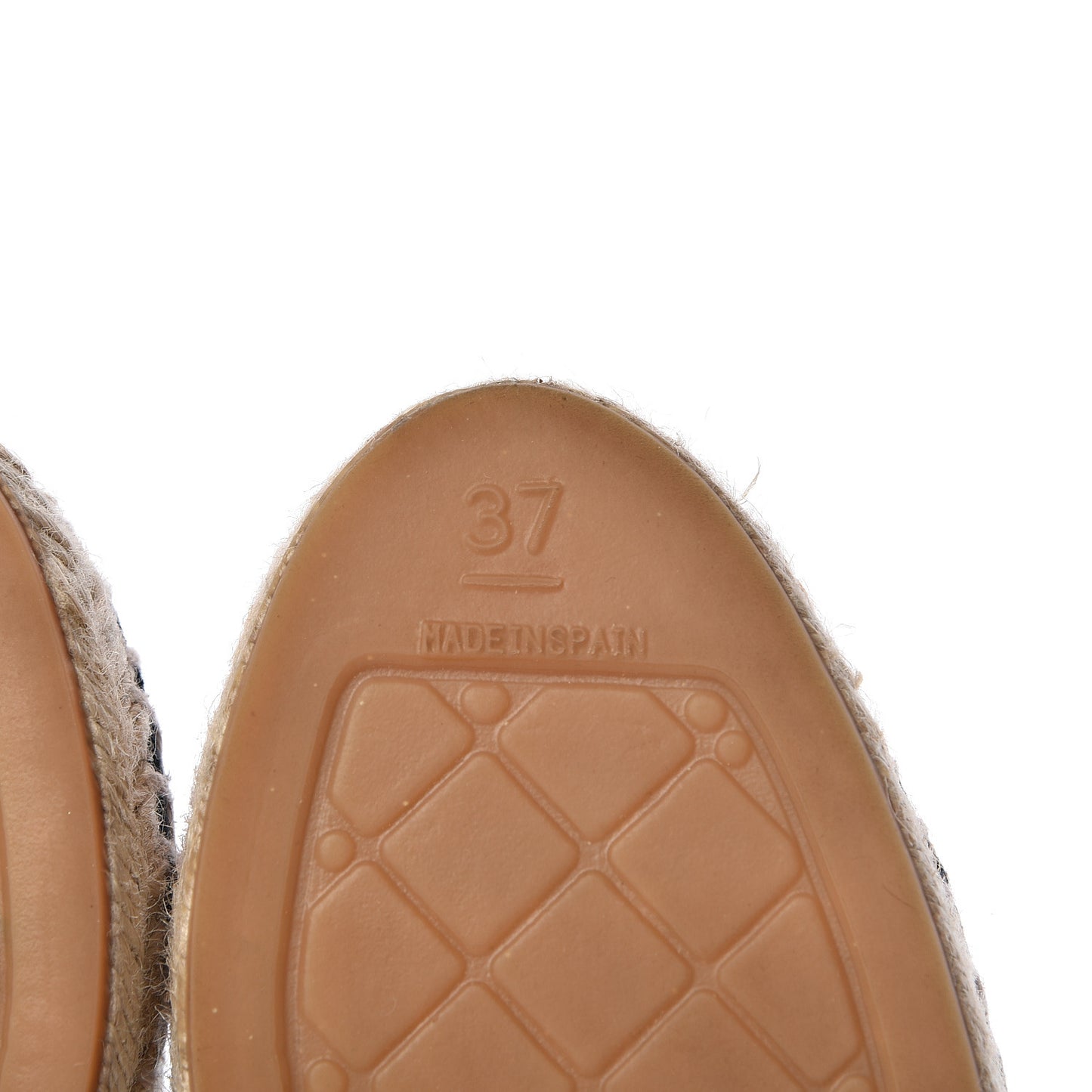 Linen CC Espadrilles 37 Beige Black