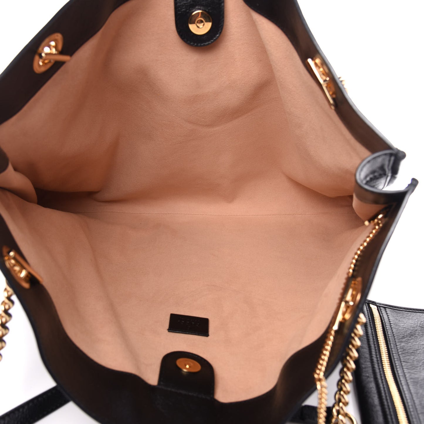 Calfskin Large Rajah Chain Tote Black