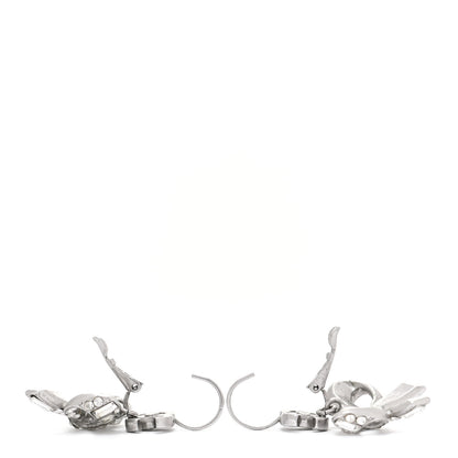 Chanel Crystal CC Bow Dangle Earrings Silver 4 of 4
