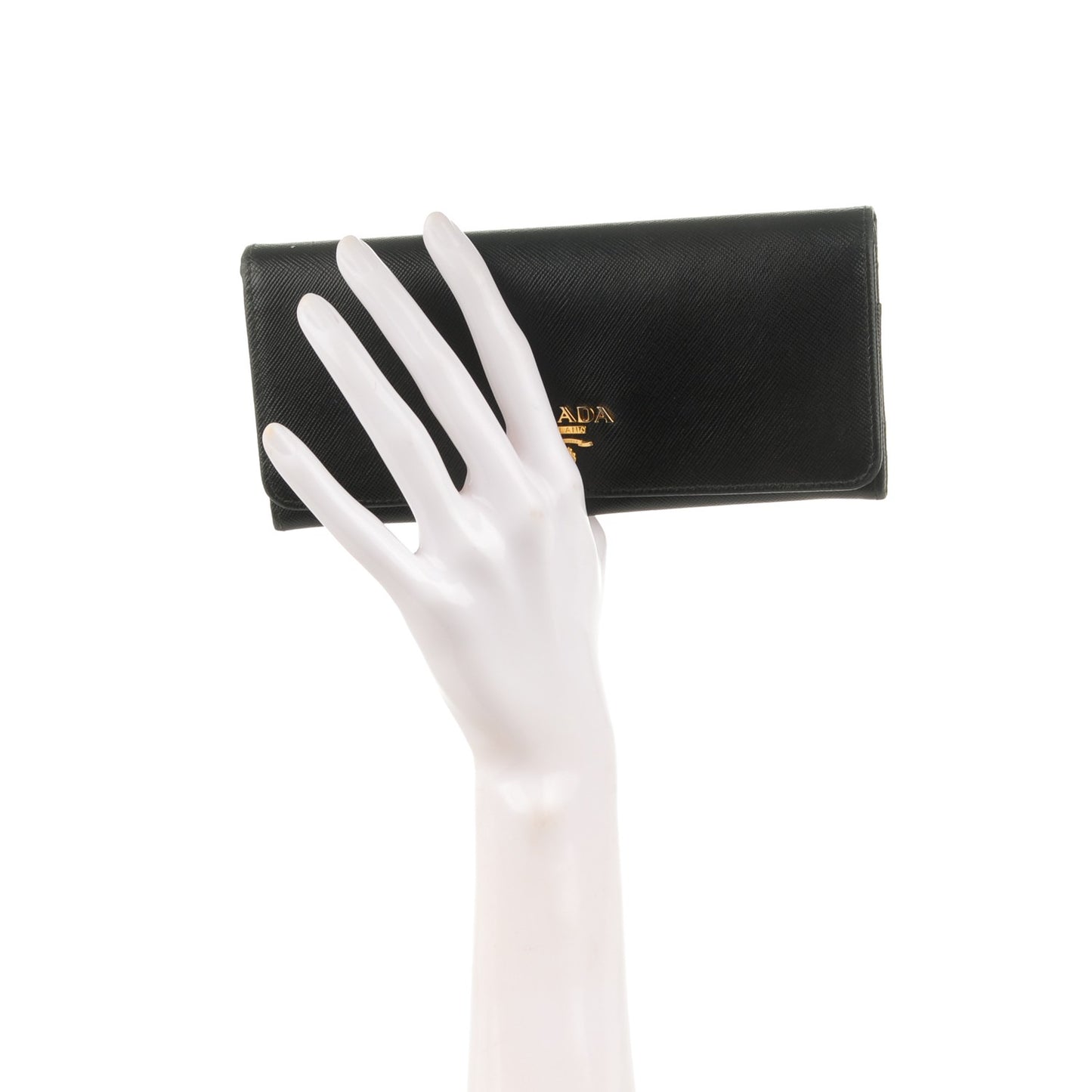 Saffiano Metal Continental Flap Wallet Nero Black