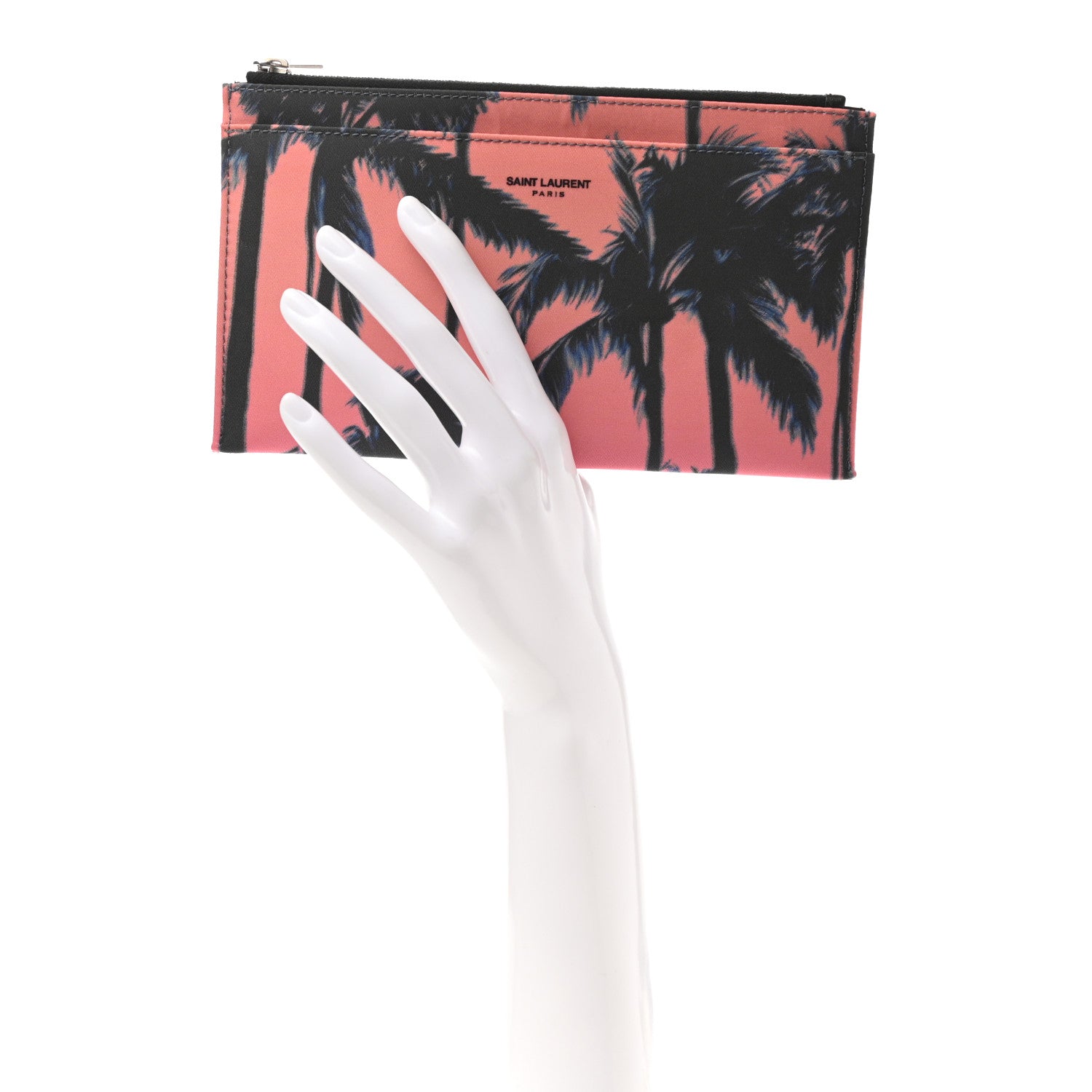 Saint Laurent Nylon Palm Tree Print Zip Pouch 2 of 6