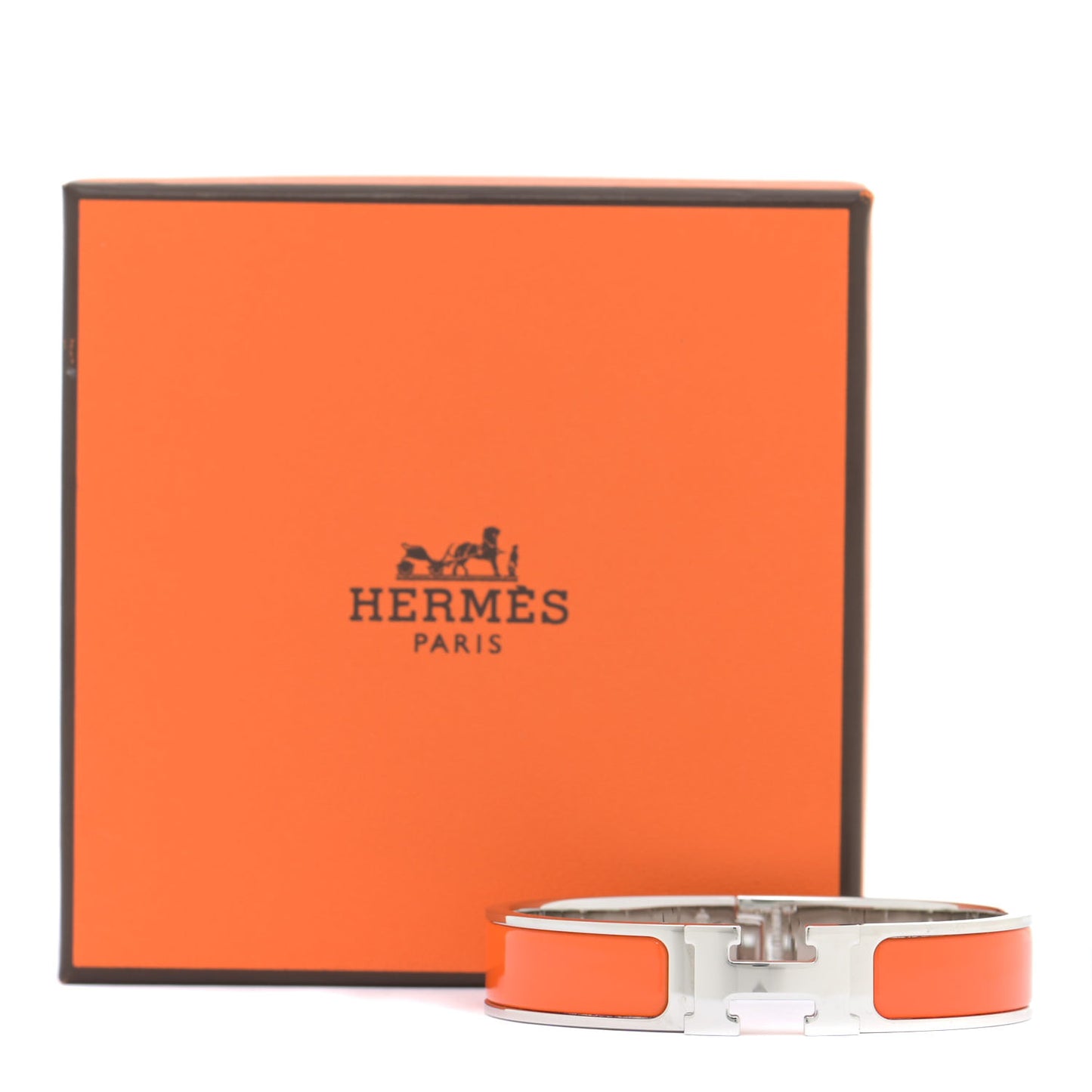 Enamel Narrow Clic Clac H Bracelet PM Orange
