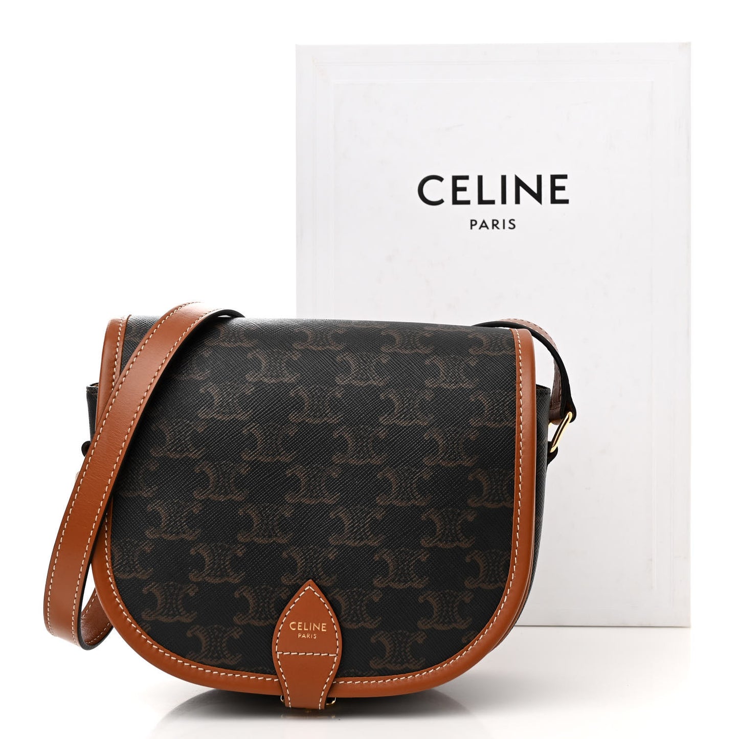 Triomphe Canvas Medium Folco Bag Tan