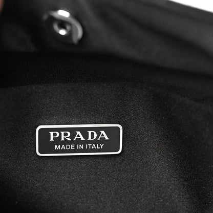 Prada Satin Crystal Cleo Adjustable Strap Shoulder Bag Black 6 of 9
