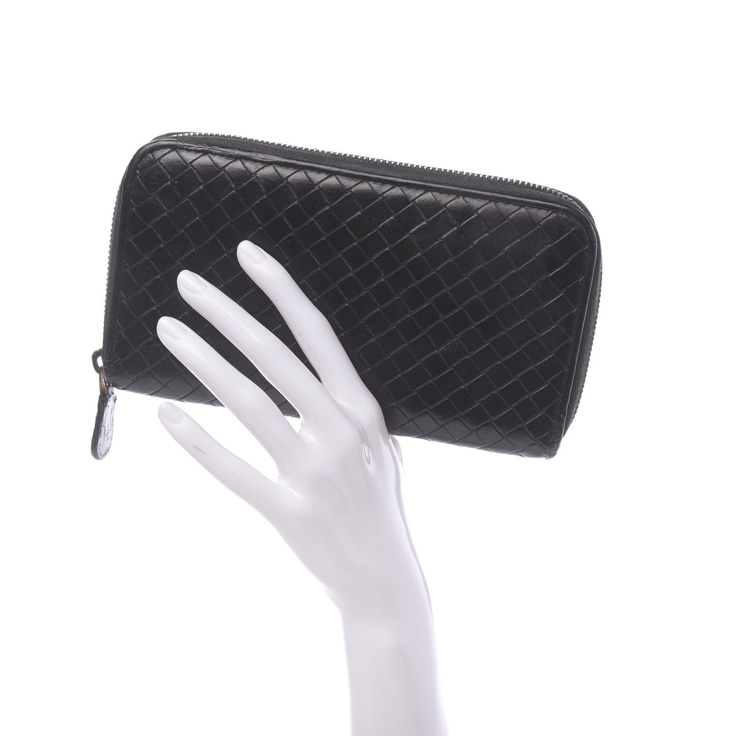 Bottega Veneta Nappa Intrecciato Zip Around Wallet Black 2 of 14