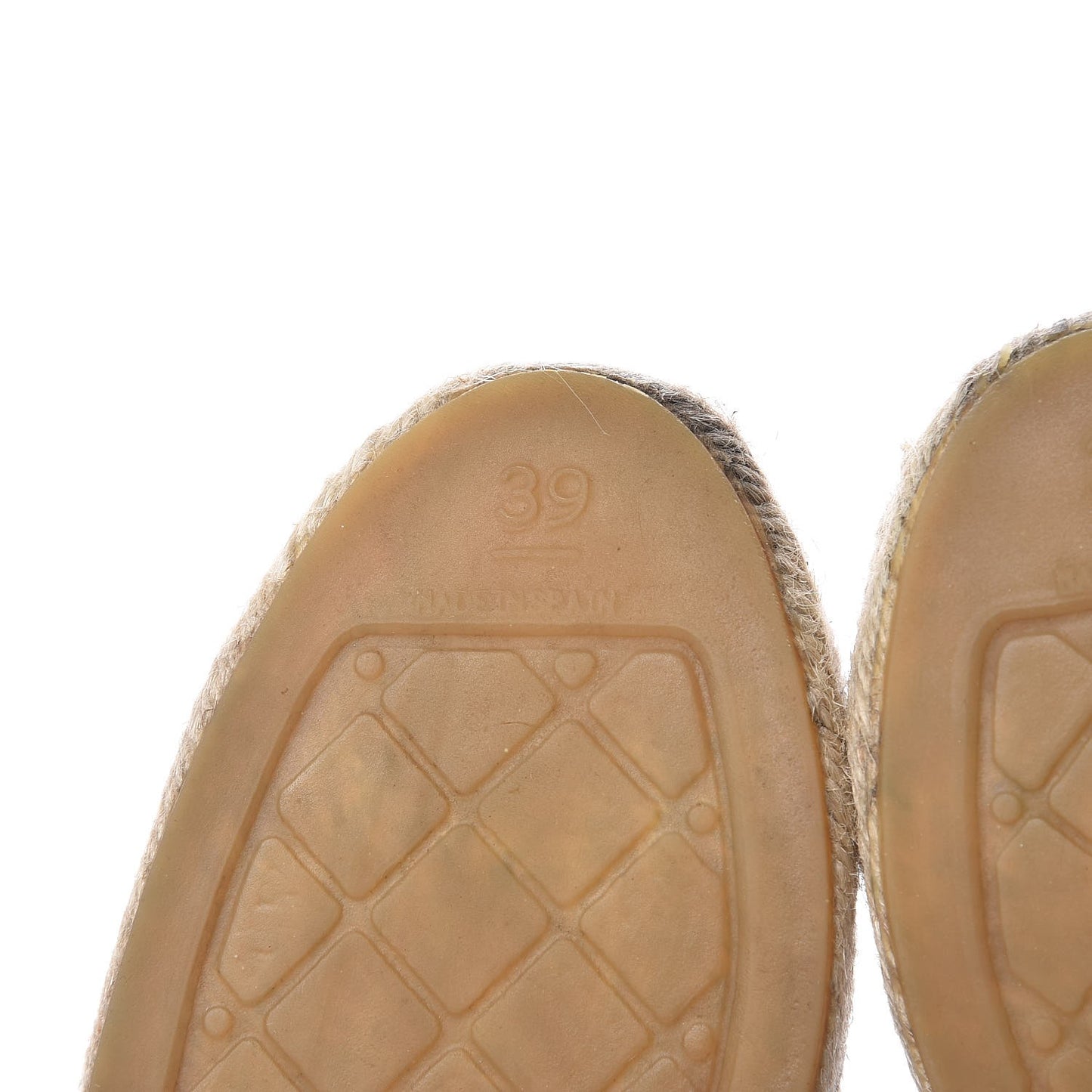 Mesh Lambskin Check Print CC Espadrilles 39 Blue Black White