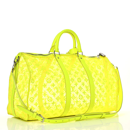Louis Vuitton Monogram Fluo See Through Keepall Bandouliere 50 Yellow 3 of 15