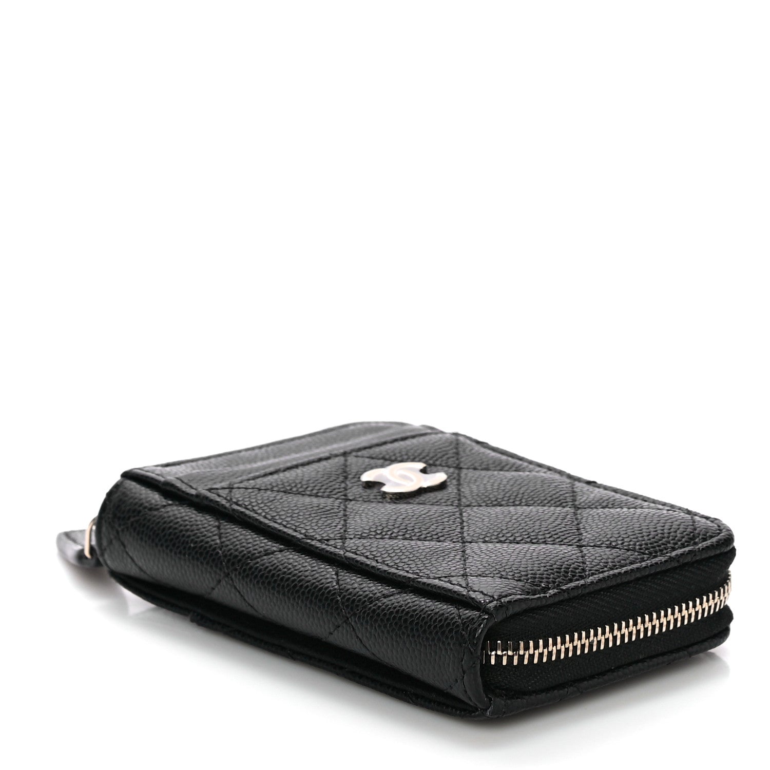 Chanel Caviar Quilted Zip Card Holder Black 4 of 11