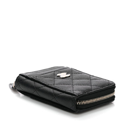 Chanel Caviar Quilted Zip Card Holder Black 4 of 11