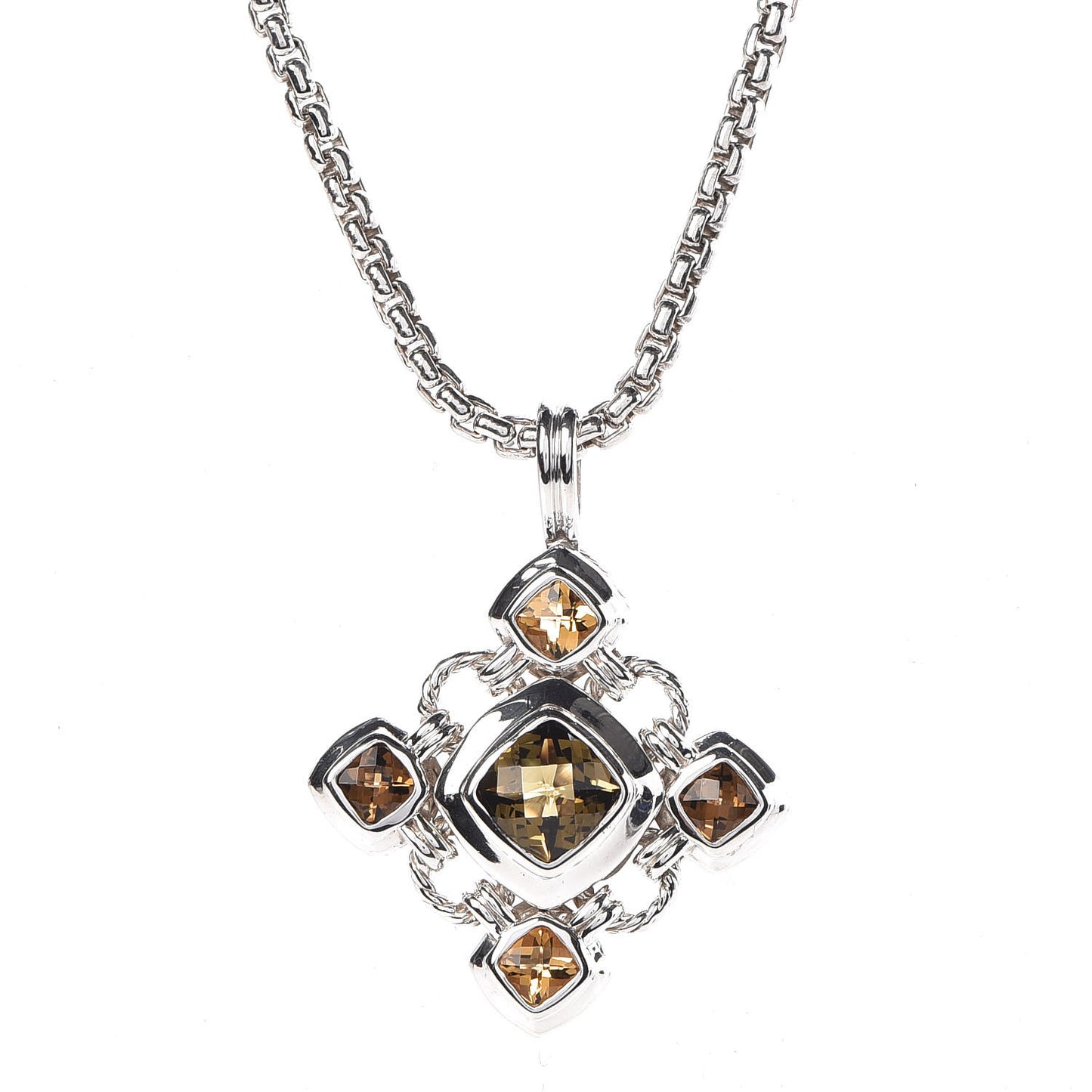 Sterling Silver Citrine Quartz Renaissance Necklace