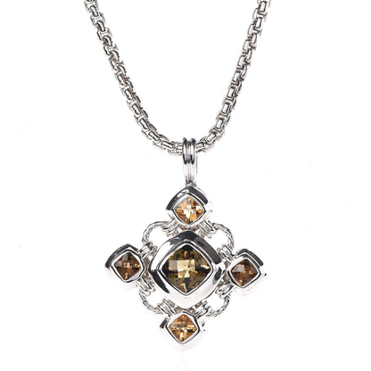 David Yurman Sterling Silver Citrine Quartz Renaissance Necklace 4 of 6