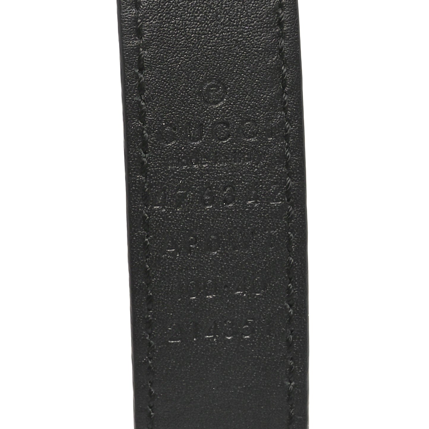 Calfskin Pearl Double G 20mm Belt 100 40 Black Cream