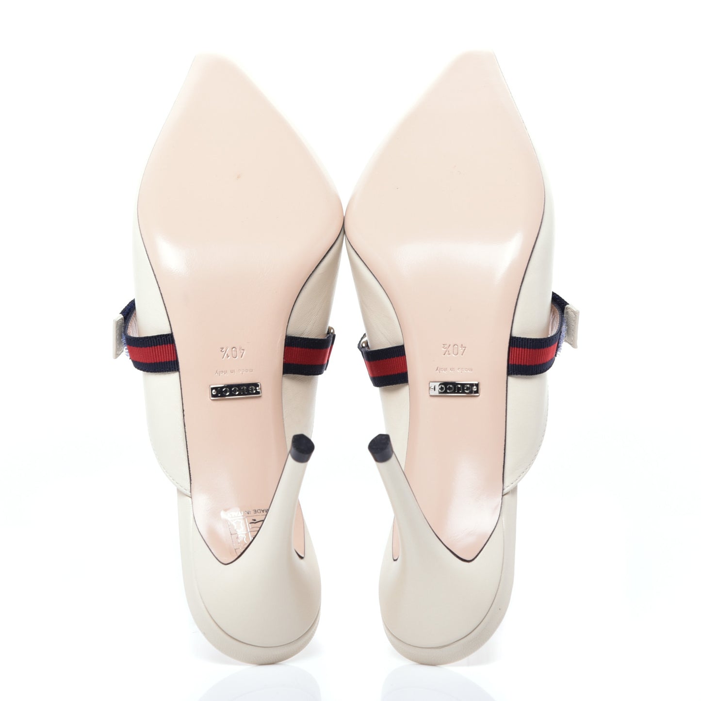 Malaga Kid Sylvie Web Cross Strap Mid-Heel Slides 40.5 Vintage White