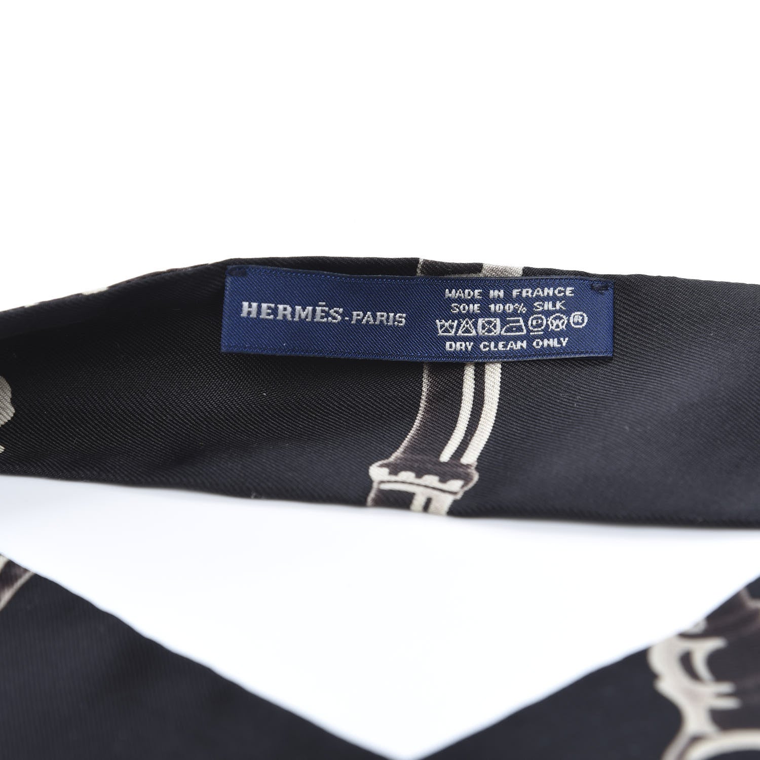Hermes Silk Les Cles Twilly Black 2 of 3