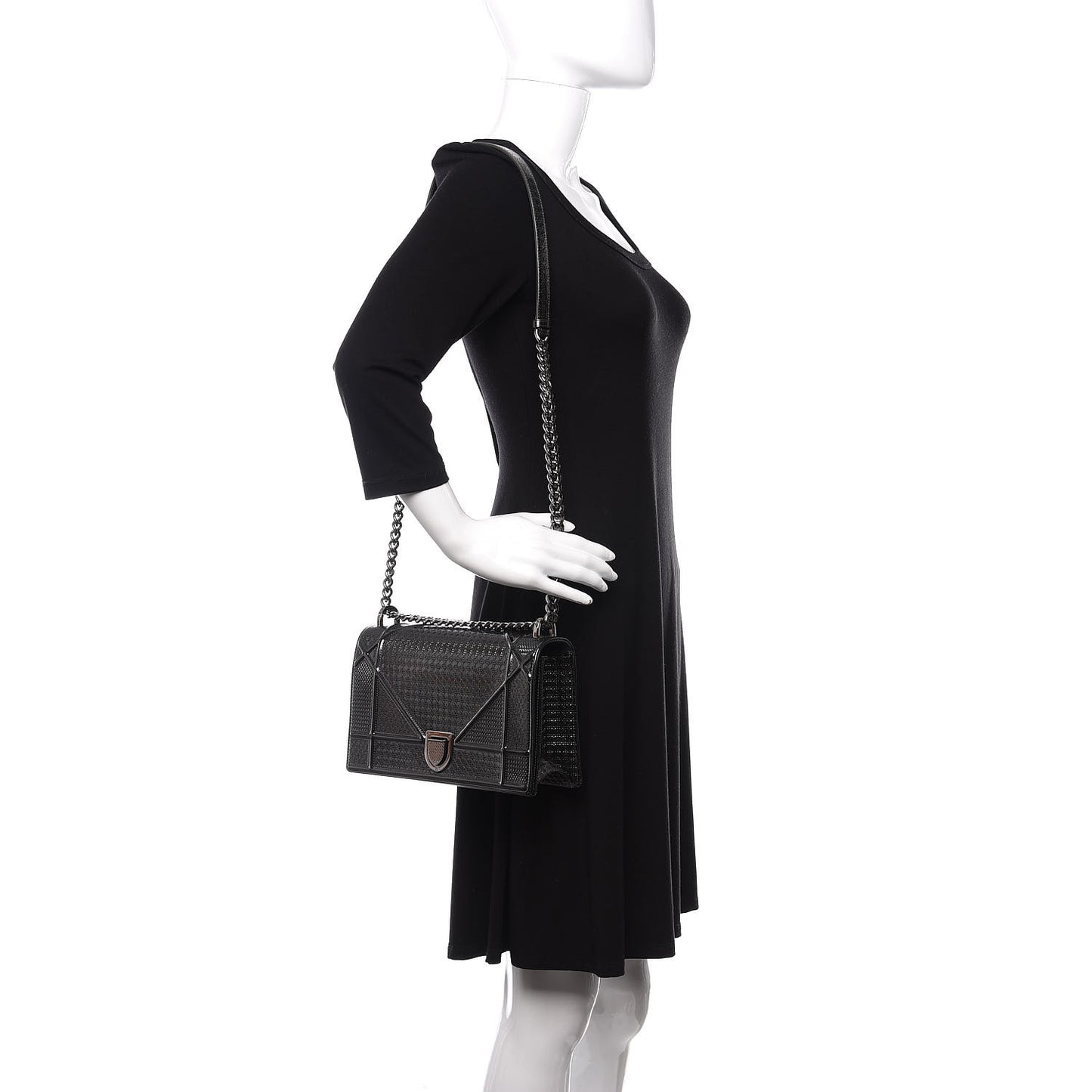 Metallic Patent Micro-Cannage Medium Diorama Flap Bag Silver