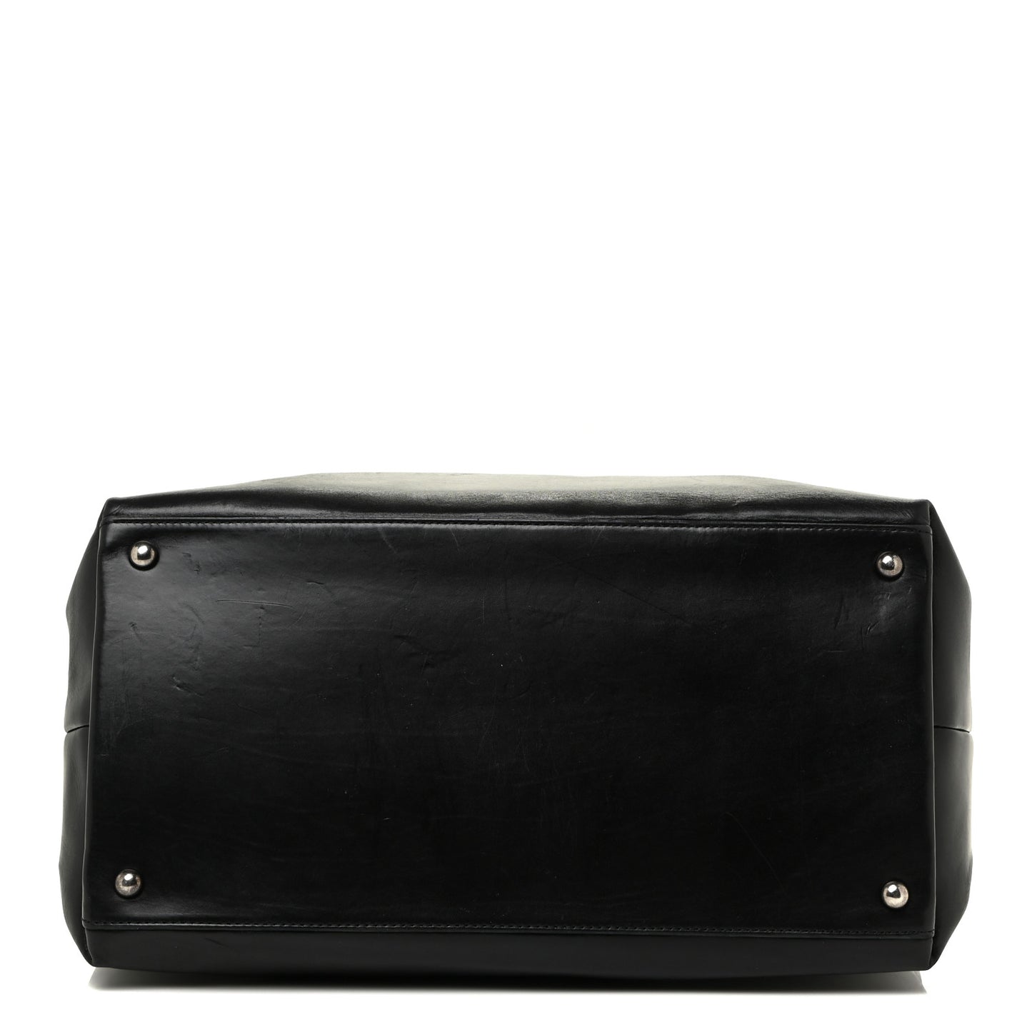 Glazed Calfskin Boy Tote Black Beige