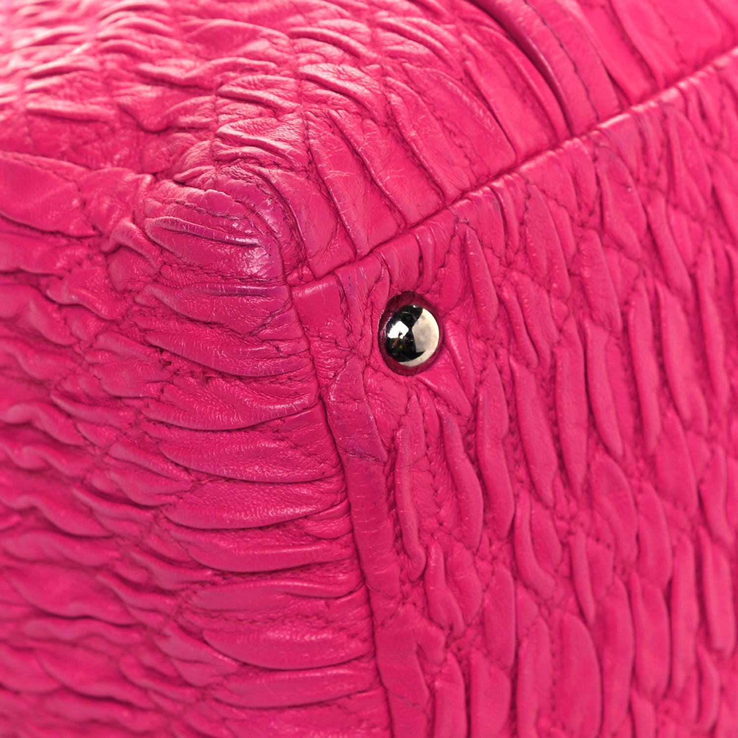Miu Miu Nappa Matelasse Shoulder Bag Fuxia 8 of 13