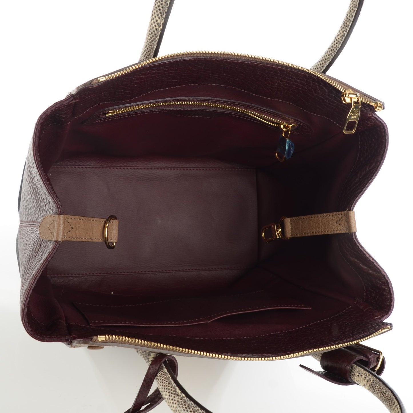 Ostrich Lizard Majestueux Tote MM Bordeaux
