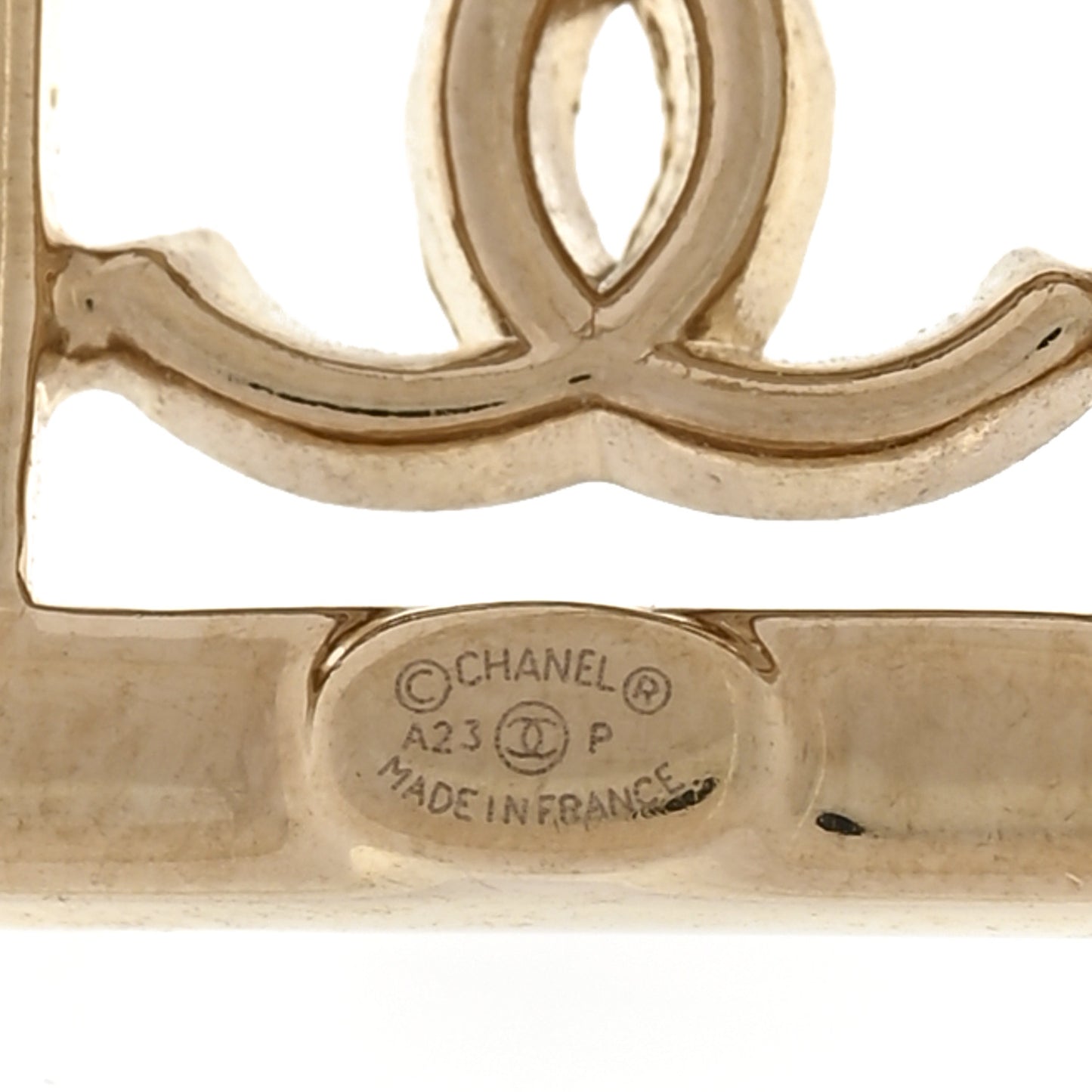 Metal Crystal Square CC Dangle Earrings Gold