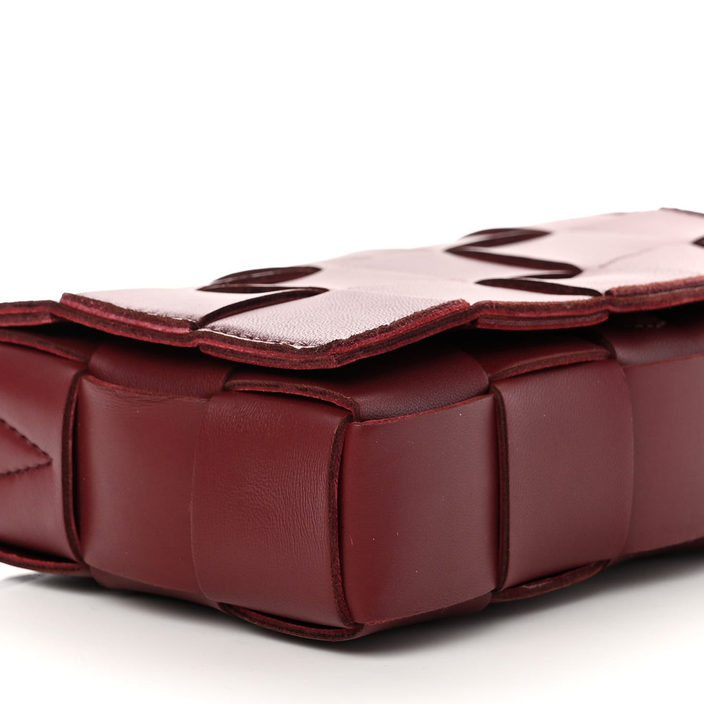 Lambskin Maxi Intrecciato Small Cassette Crossbody Bag Barolo